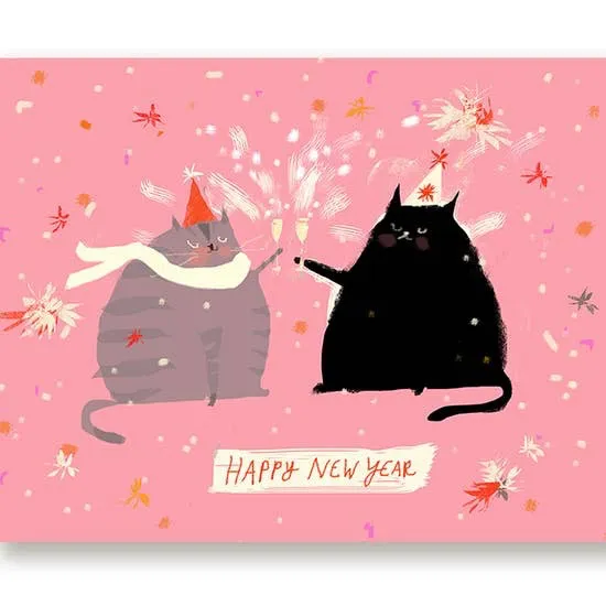 New Year Cat Greeting Card