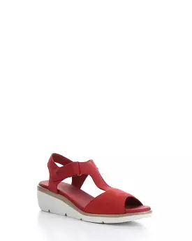 nova932fly lipstick red velcro sandals