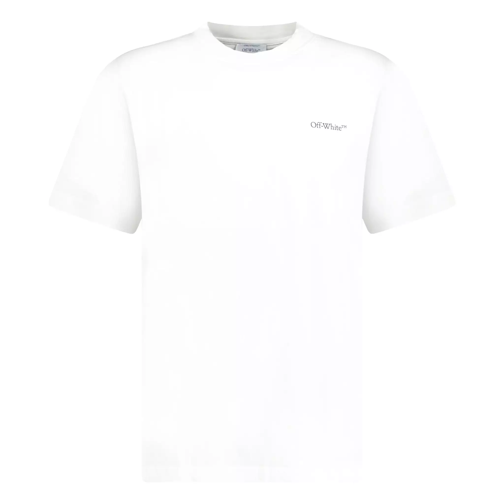 Off-White Slim Fit White T-Shirt with Scratch Arrow Design