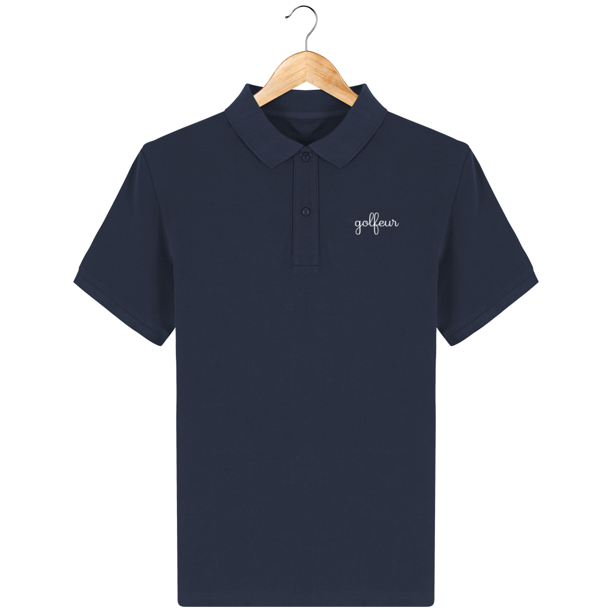 Organic Cotton Embroidered GOLFER Polo Shirt.