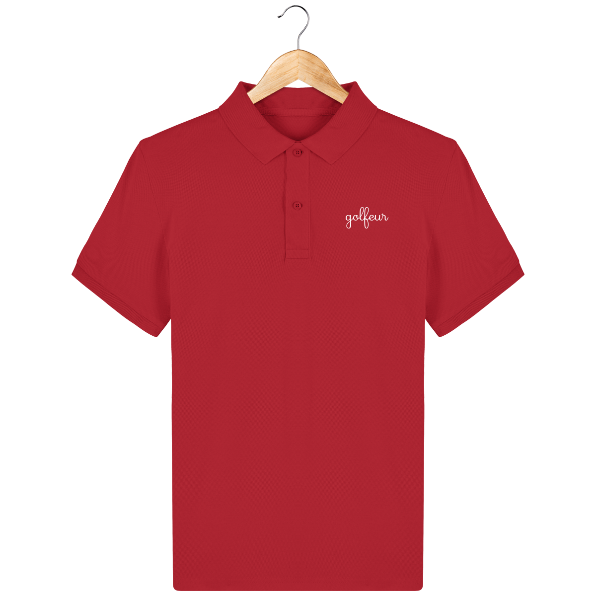 Organic Cotton Embroidered GOLFER Polo Shirt.