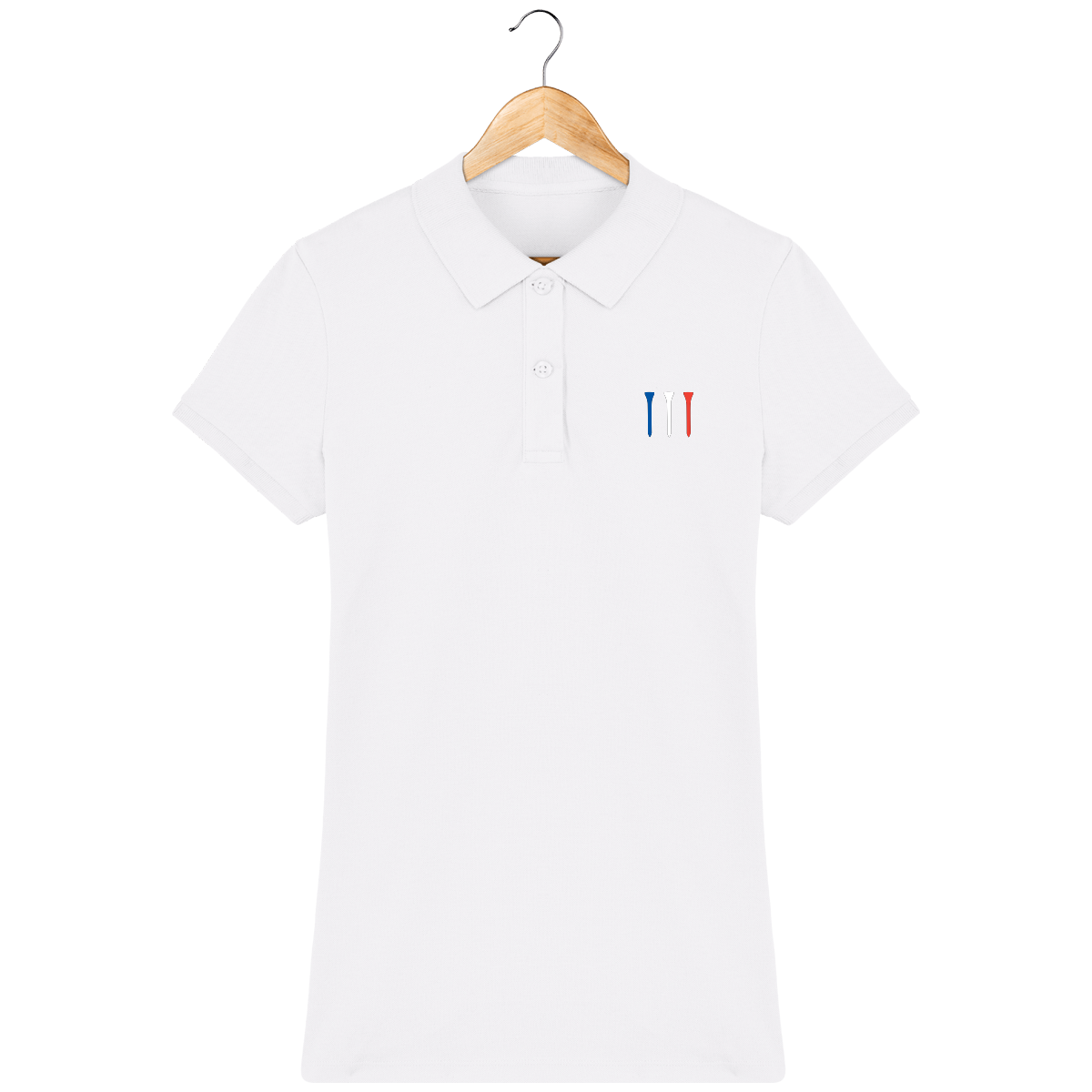 Organic Cotton Embroidered Polo TEES BLUE WHITE RED