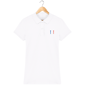 Organic Cotton Embroidered Polo TEES BLUE WHITE RED