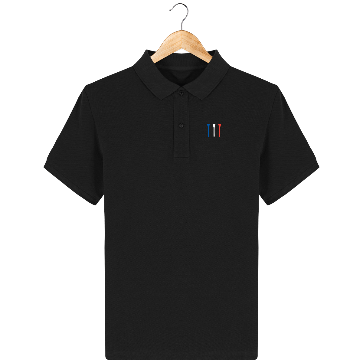 Organic cotton embroidered TEES BLUE WHITE RED polo