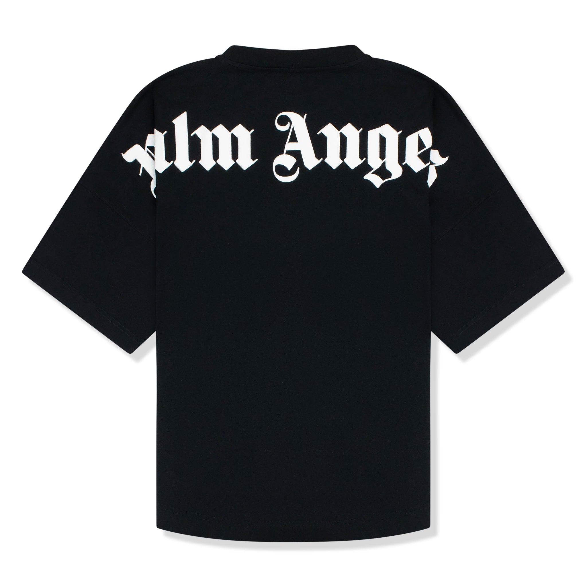 Palm Angels Black Oversized T-Shirt with Logo Collar