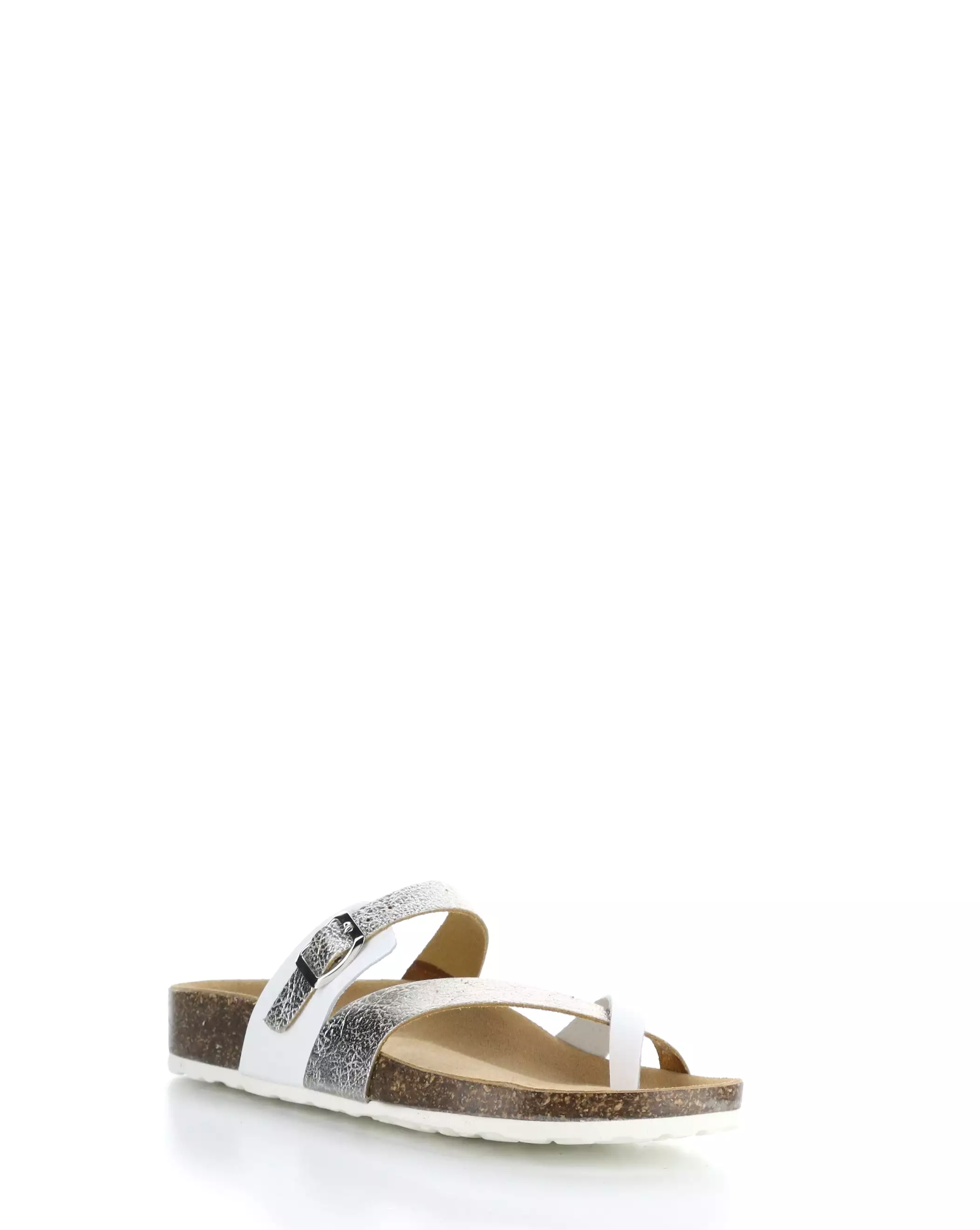 PARR WHITE/SILVER Slide Sandals