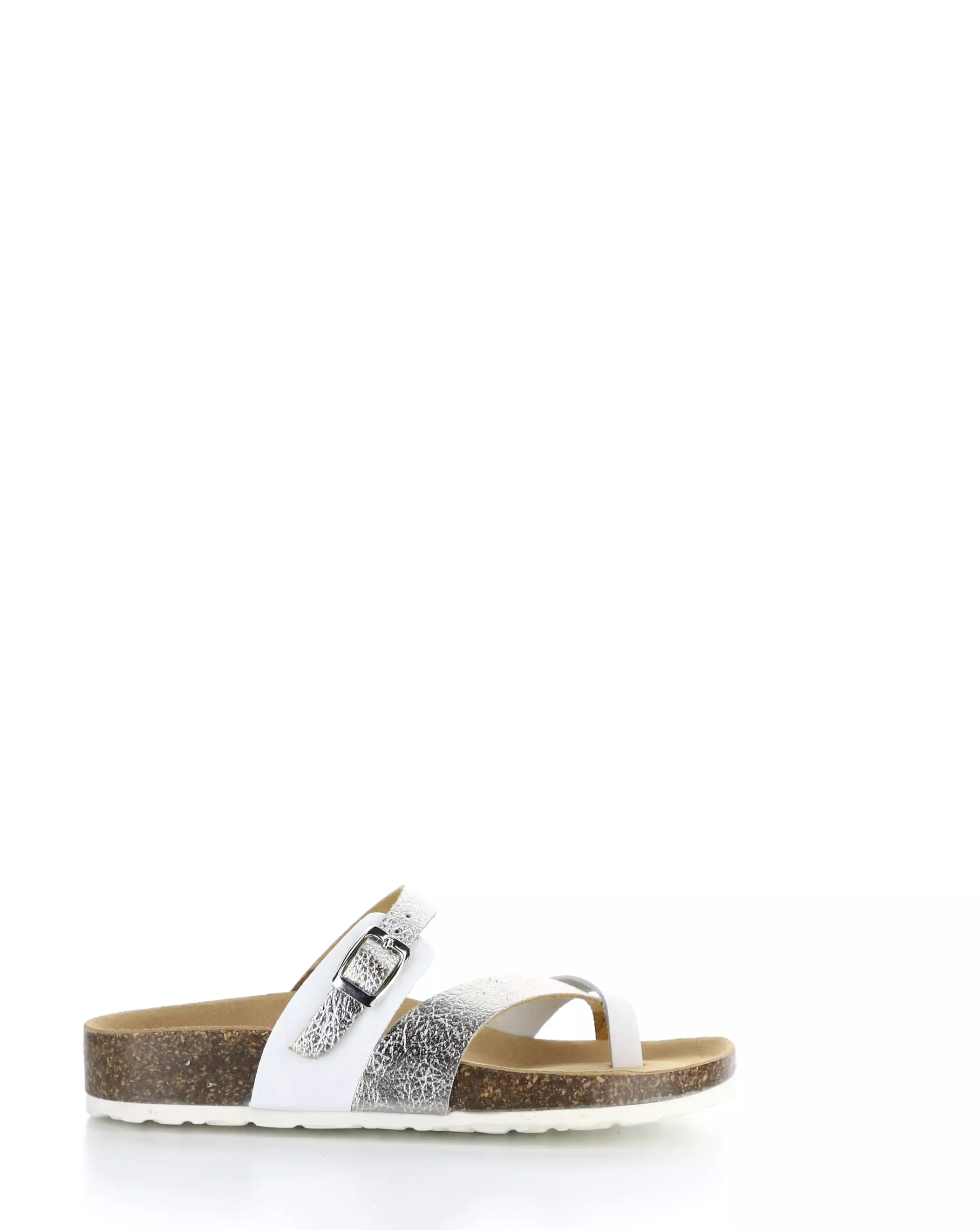 PARR WHITE/SILVER Slide Sandals