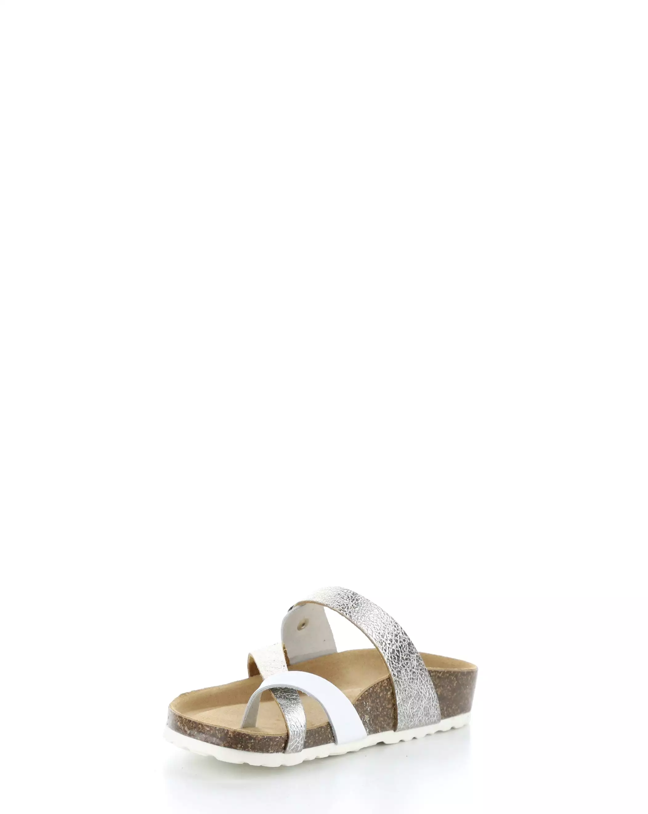 PARR WHITE/SILVER Slide Sandals