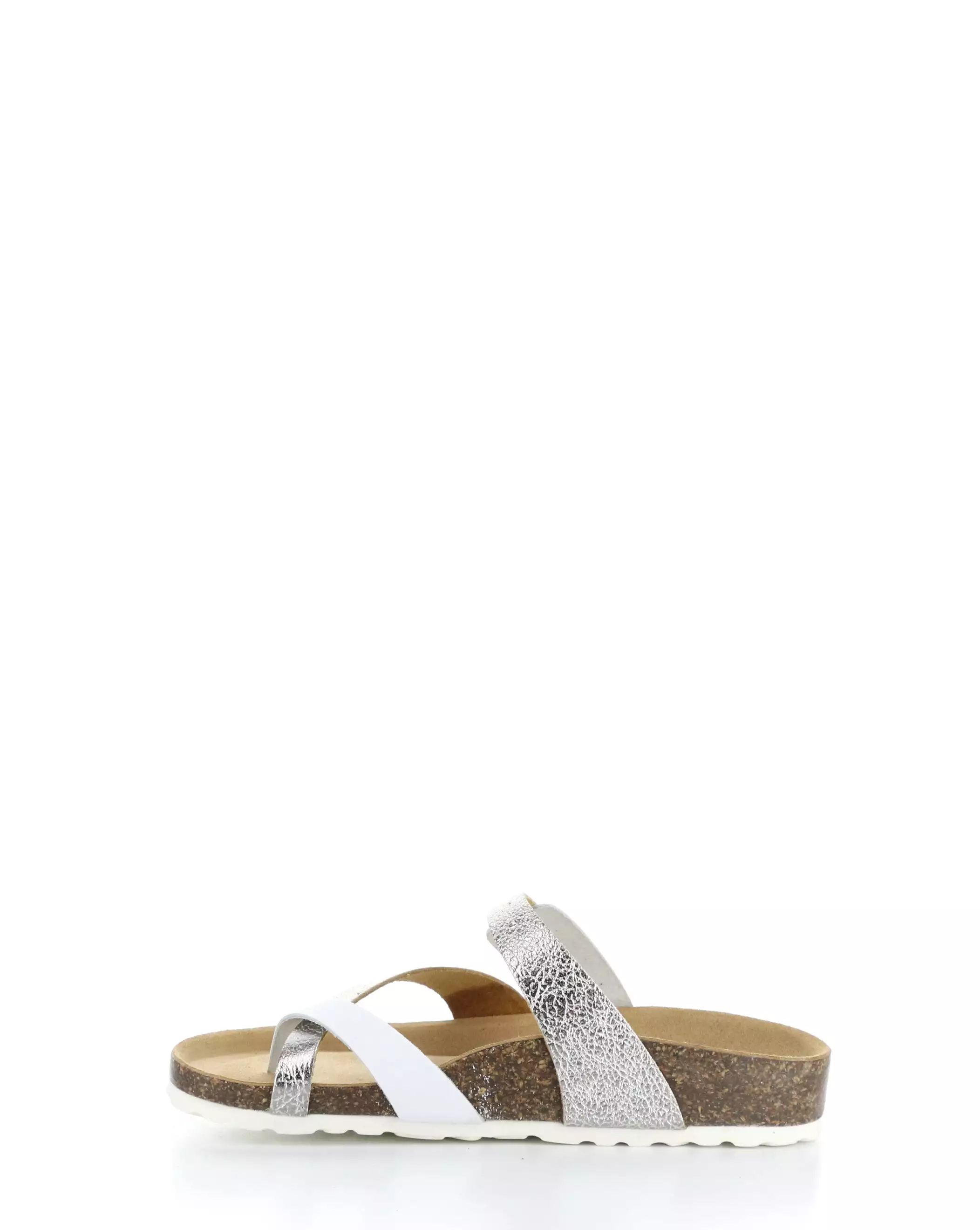 PARR WHITE/SILVER Slide Sandals