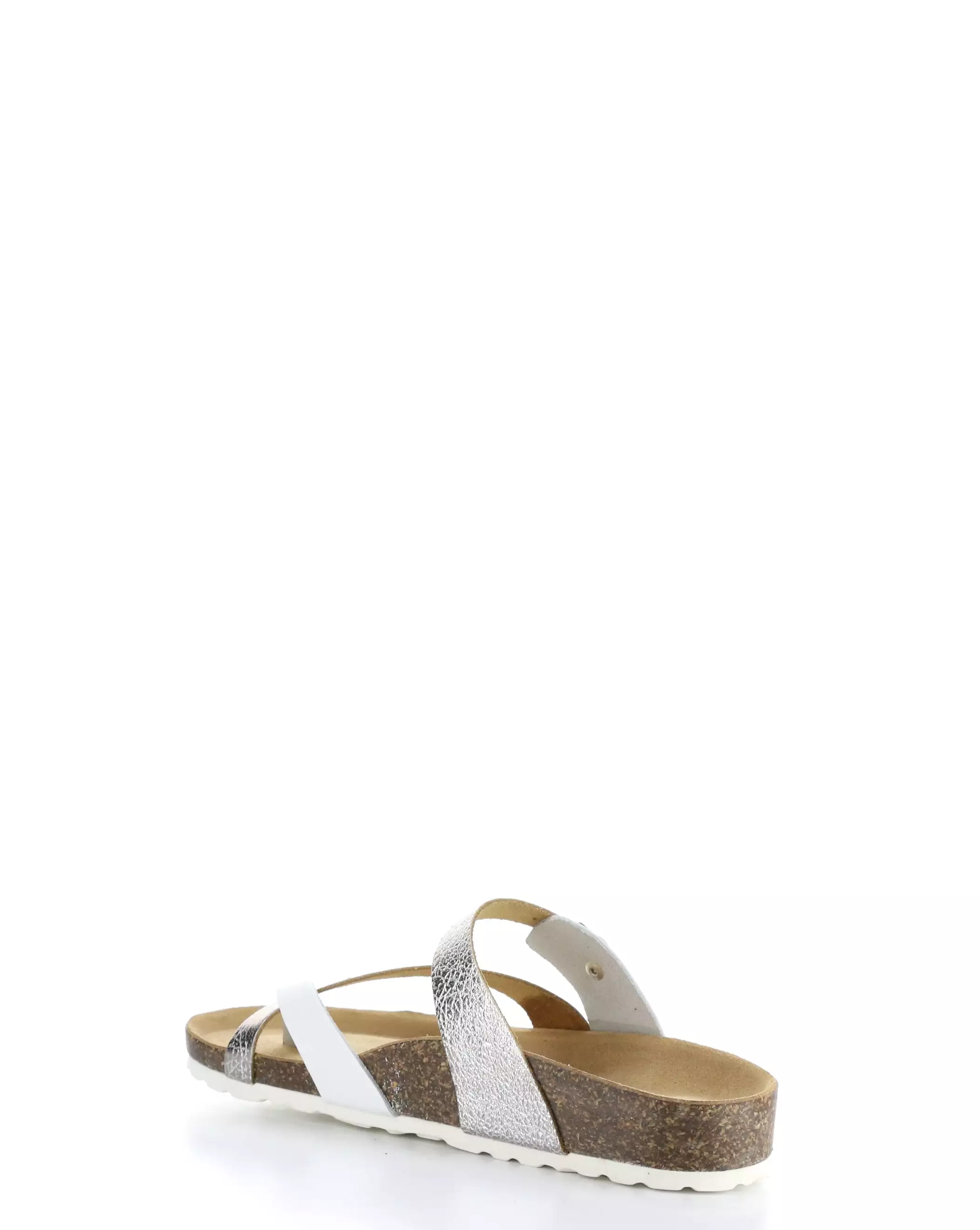 PARR WHITE/SILVER Slide Sandals