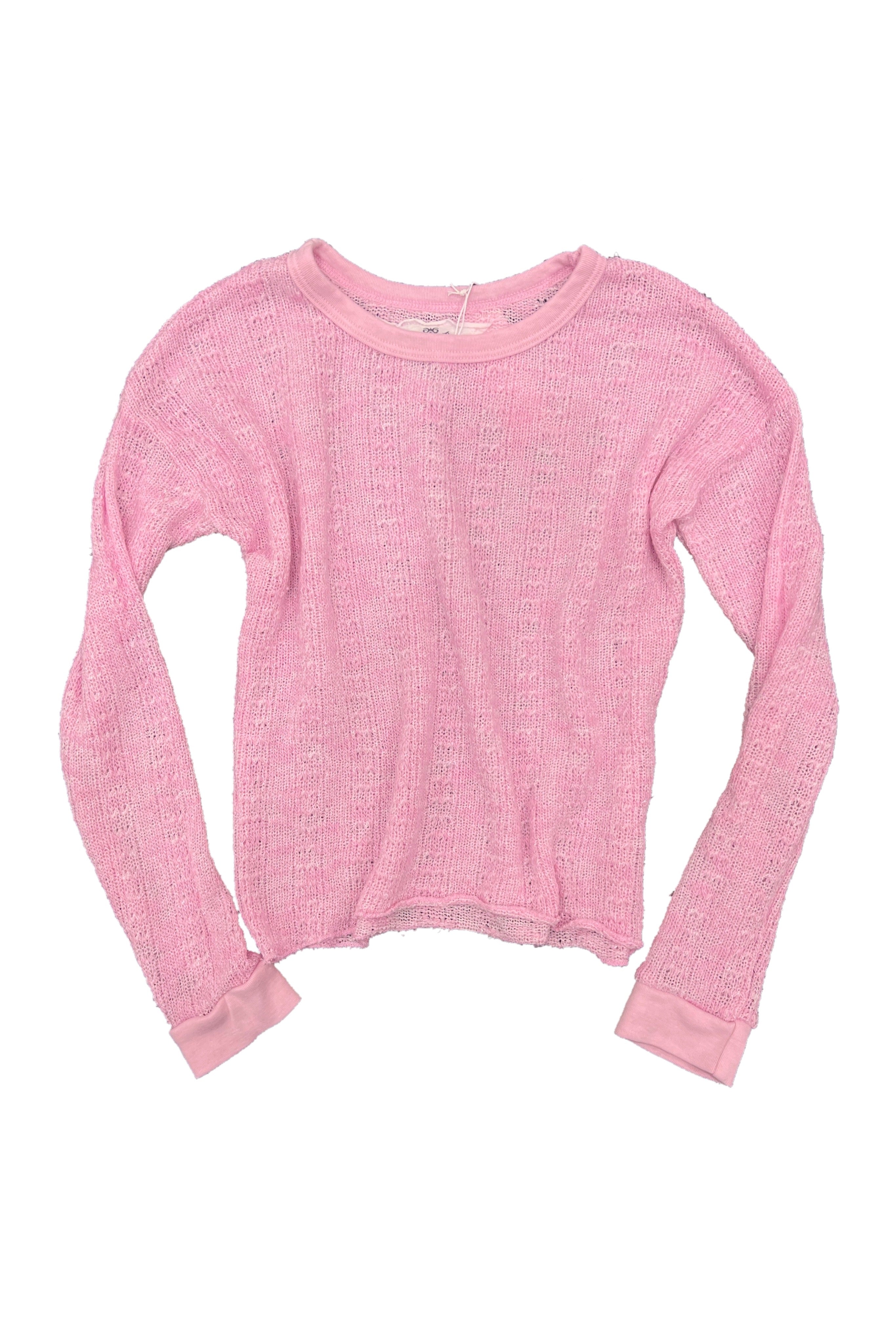 Pink Knit Long Sleeve T-shirt