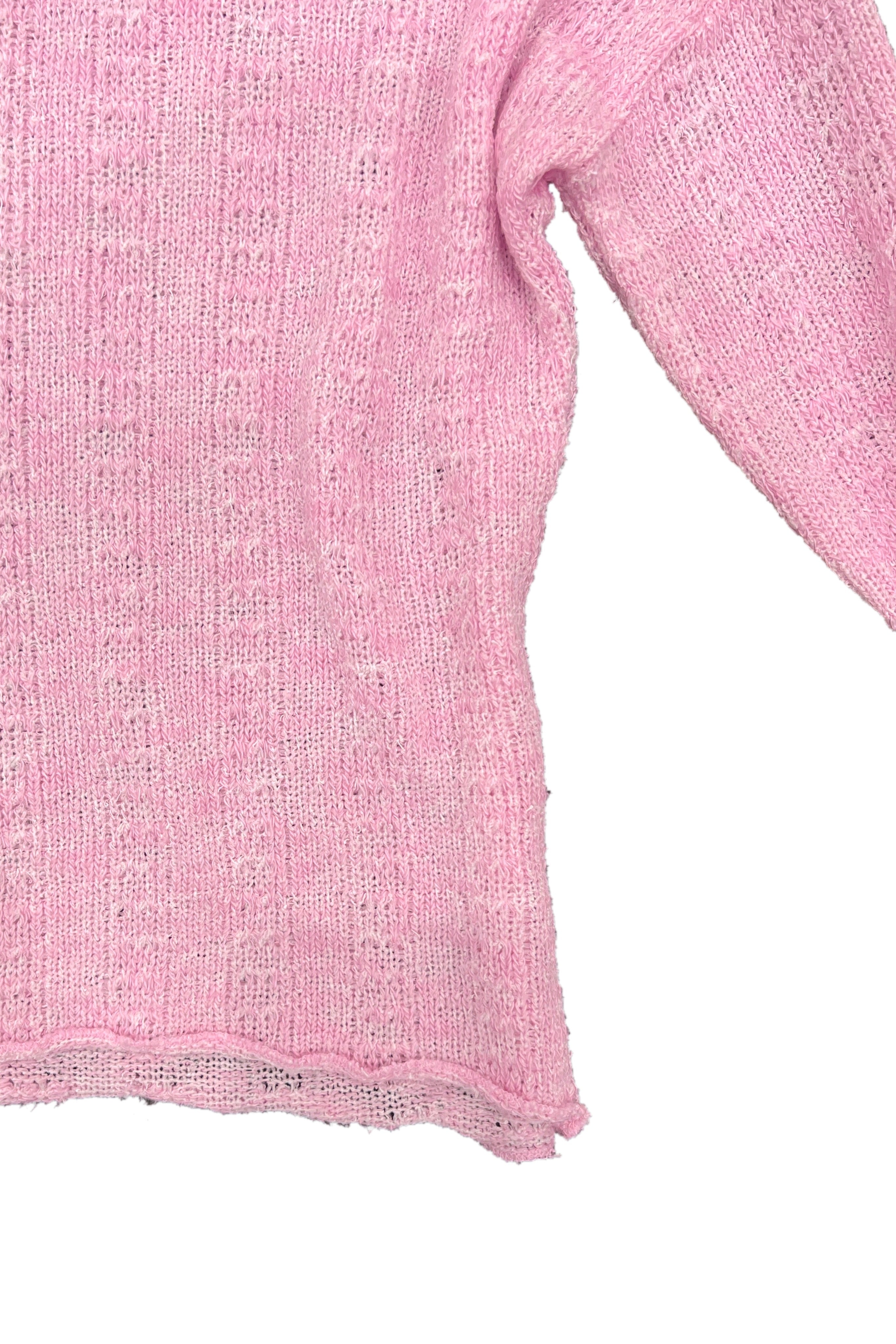 Pink Knit Long Sleeve T-shirt