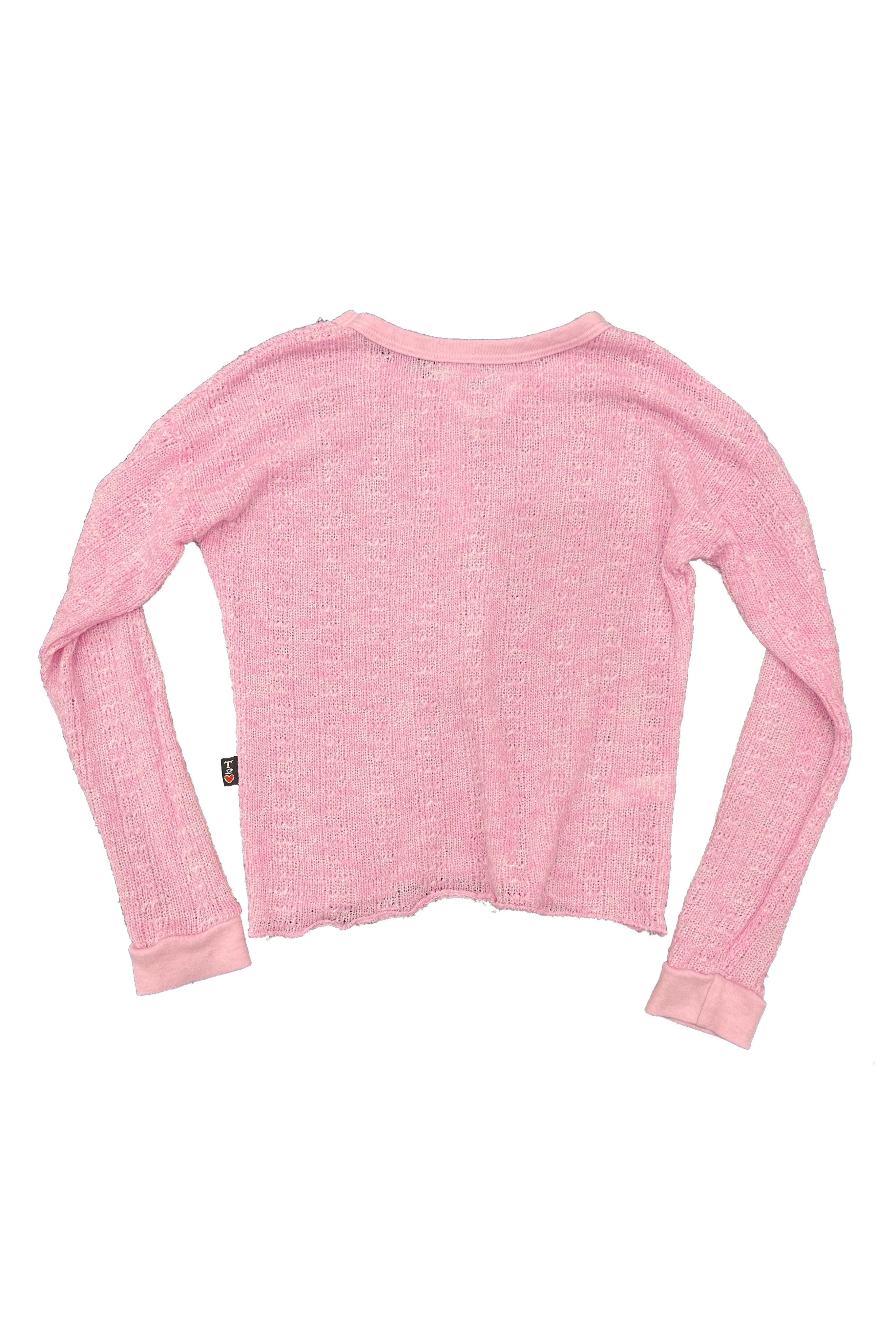 Pink Knit Long Sleeve T-shirt