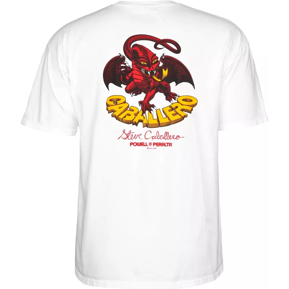 Powell Peralta Steve Caballero Dragon Tee White