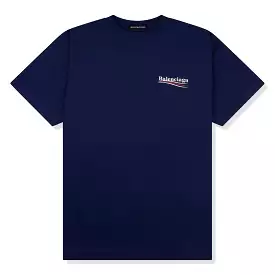 Preowned Balenciaga Pacific Blue T-Shirt - Oversized, Political Theme