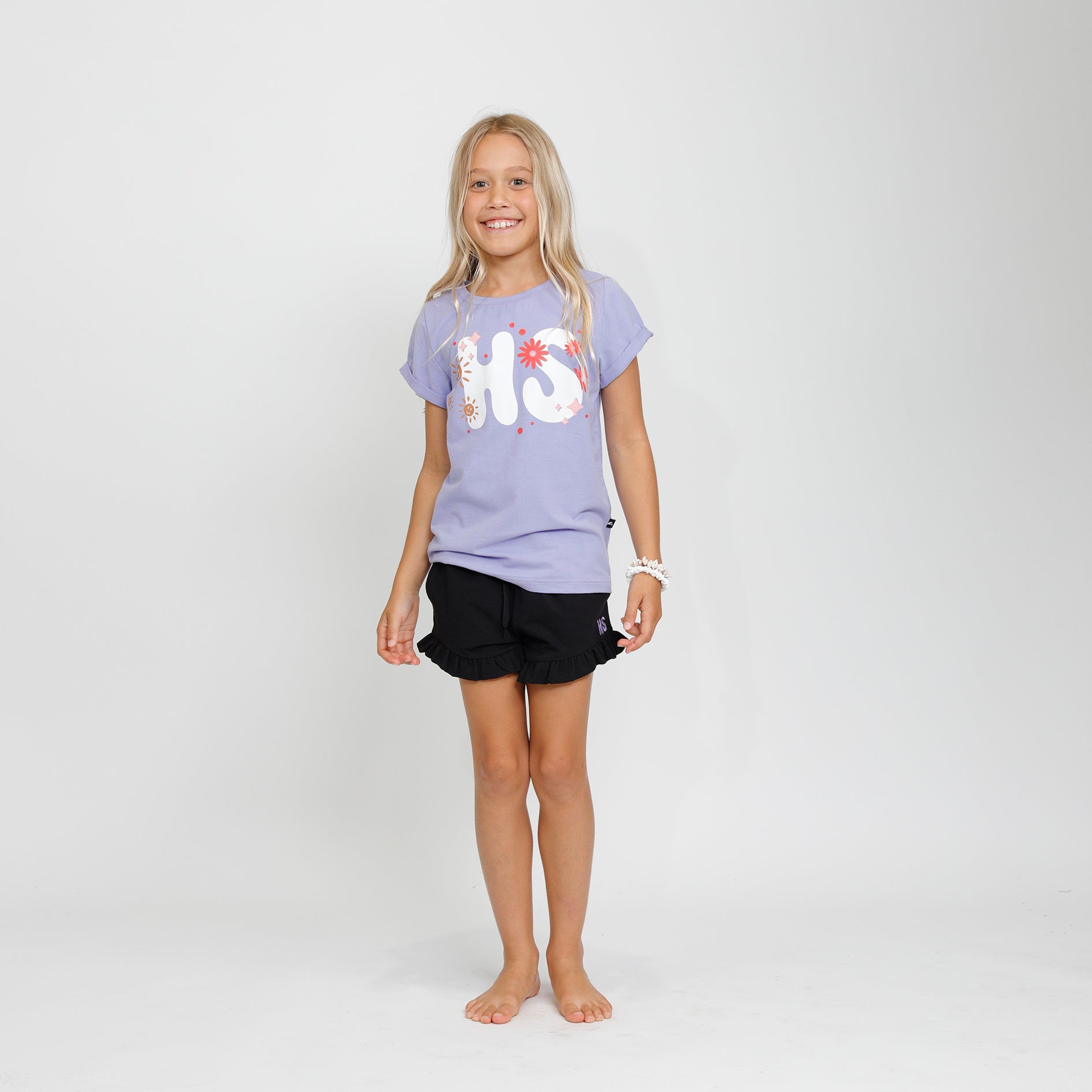 Purple High School Girls Short Sleeve T-Shirt