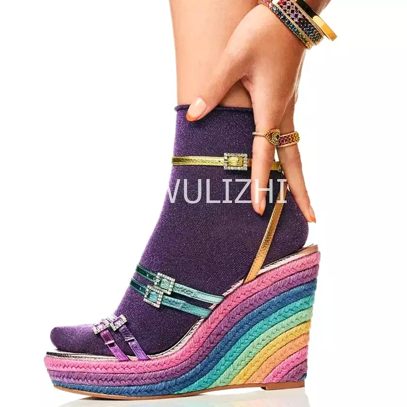 Rainbow Wedge Sandals - Shop Now