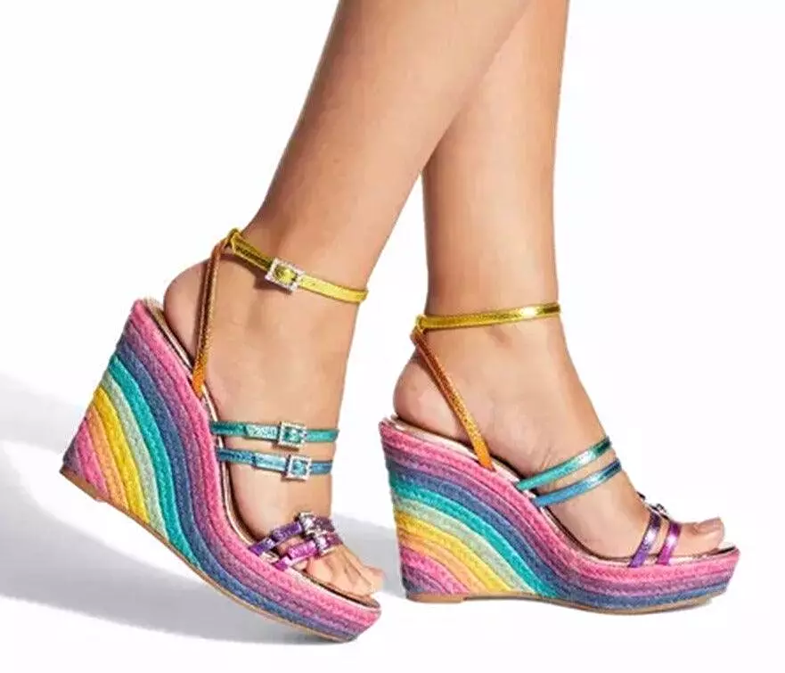 Rainbow Wedge Sandals - Shop Now