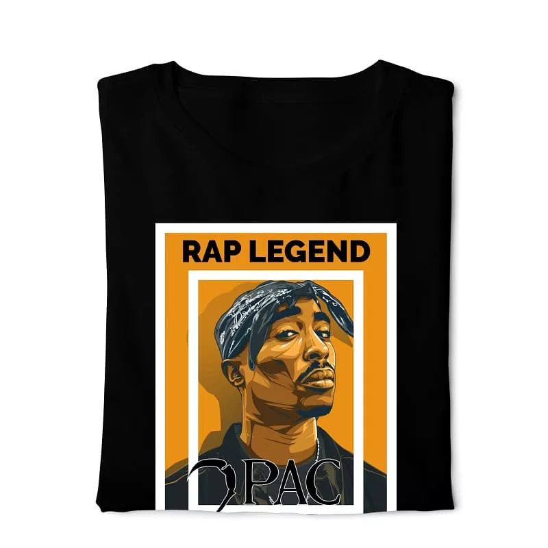 Rap Legend 2pac T-shirt - Black Digital Graphics Basic T-shirt