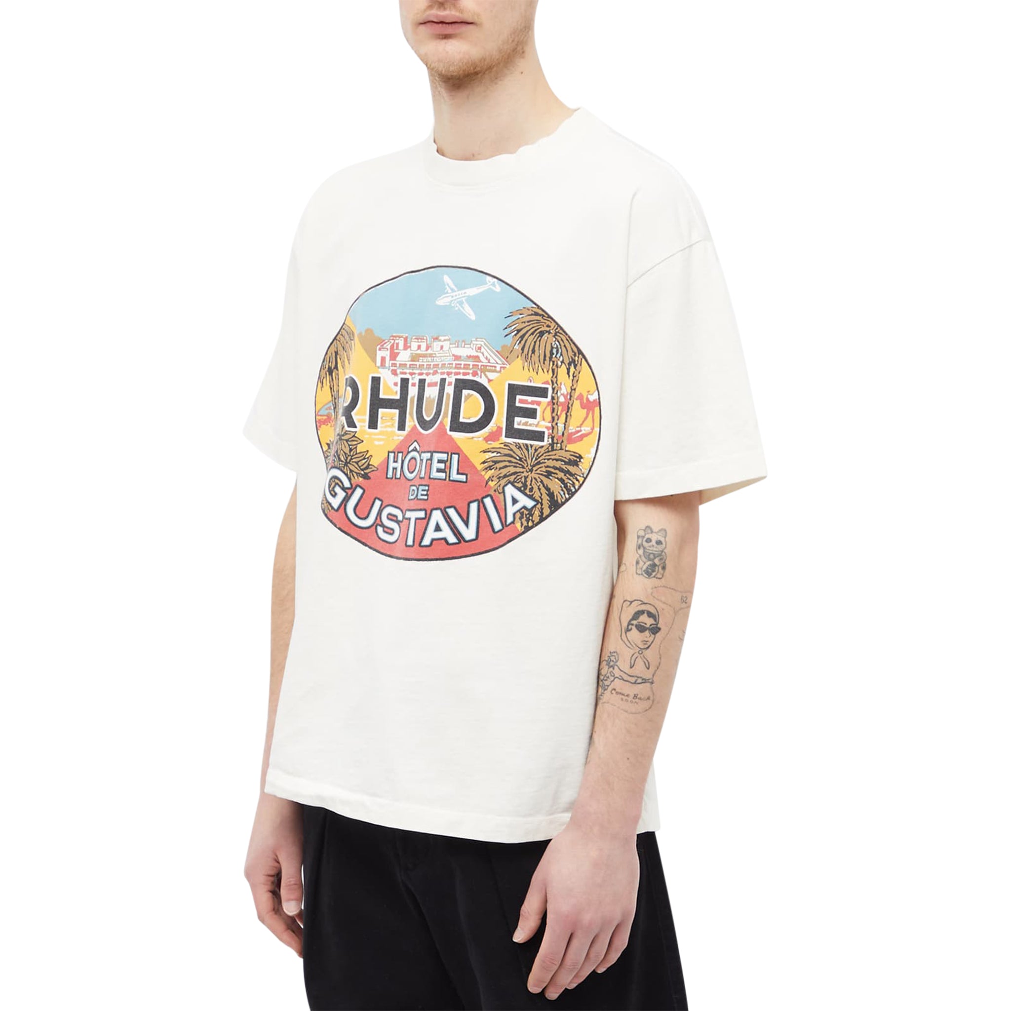 Rhude Hotel Gustavia Vintage White T-Shirt