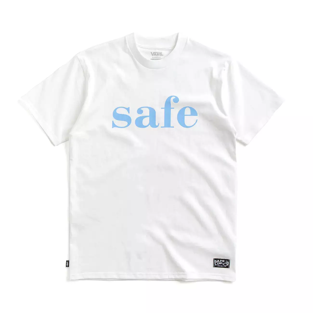 Safe low white classic fit t-shirt