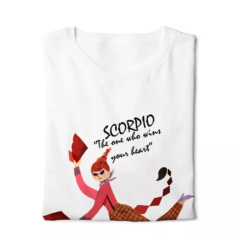 Scorpio Zodiac Sign T-shirt - White Digital Graphics