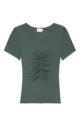 Seamed Gathered Tee