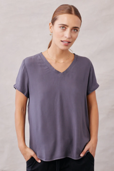 Silver Storm v neck t-shirt