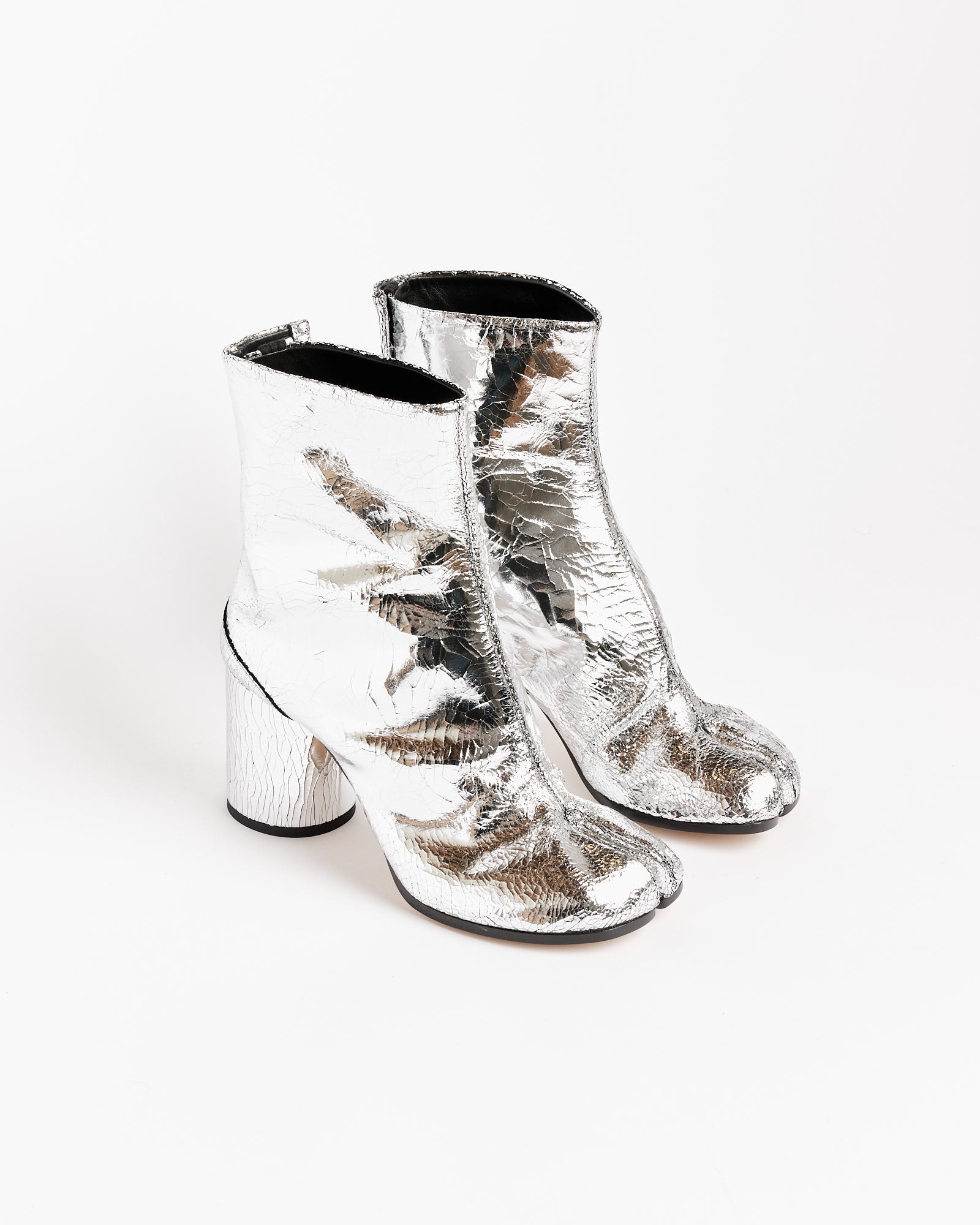 Silver Tabi Ankle Boots