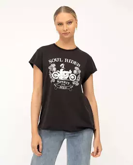 Soul Rider Retro T-Shirt - Black