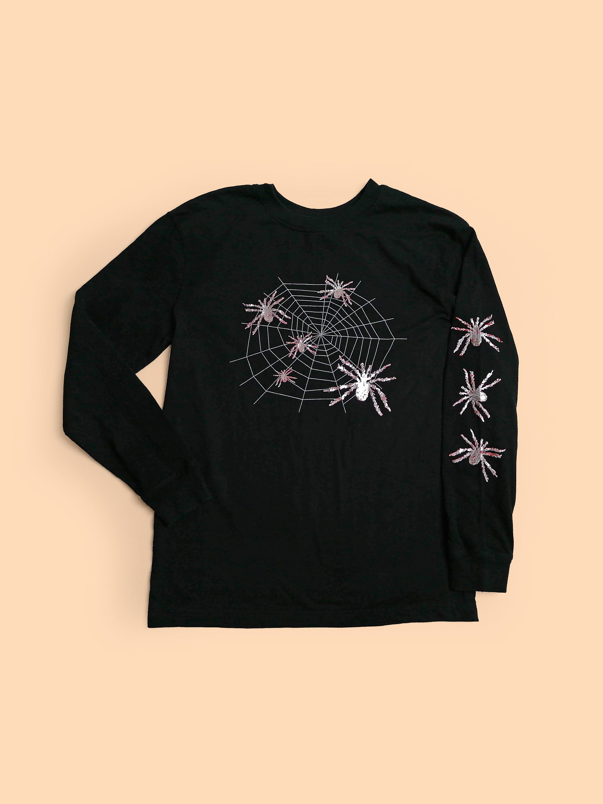 Sparkle Spiders T-shirt - Long Sleeve - Size M-L