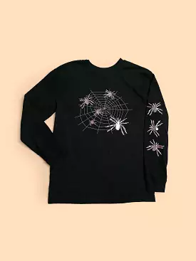 Sparkle Spiders T-shirt - Long Sleeve - Size M-L