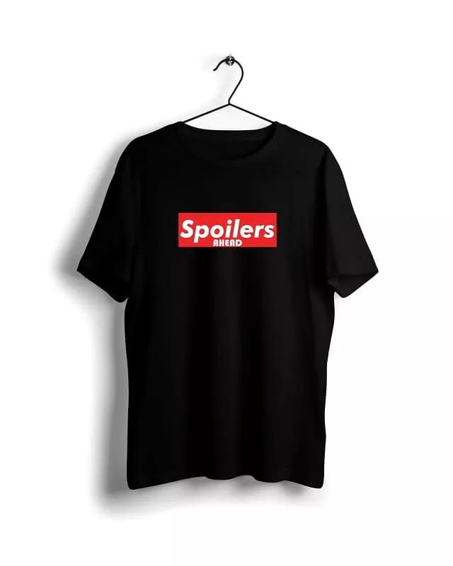 Spoilers Ahead T-shirt | Digital Graphics Basic | Black