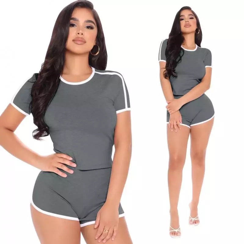 Sports Short Sleeve T-Shirt and Shorts 2-Piece Set