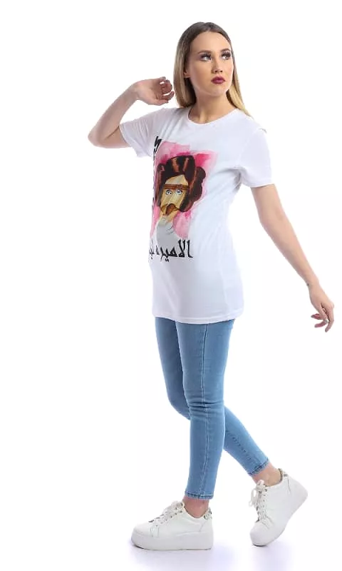 Star Wars Arabian Princess Leia | Digital Graphics T-shirt in White