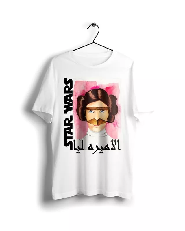 Star Wars Arabian Princess Leia | Digital Graphics T-shirt in White