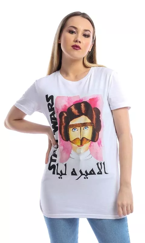 Star Wars Arabian Princess Leia | Digital Graphics T-shirt in White