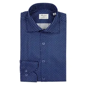 Stenstroms Navy Slimline Pattern Shirt