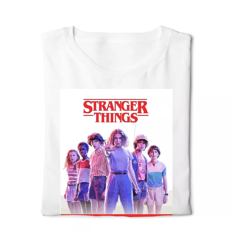 Stranger Things T-shirt, White, Digital Graphics