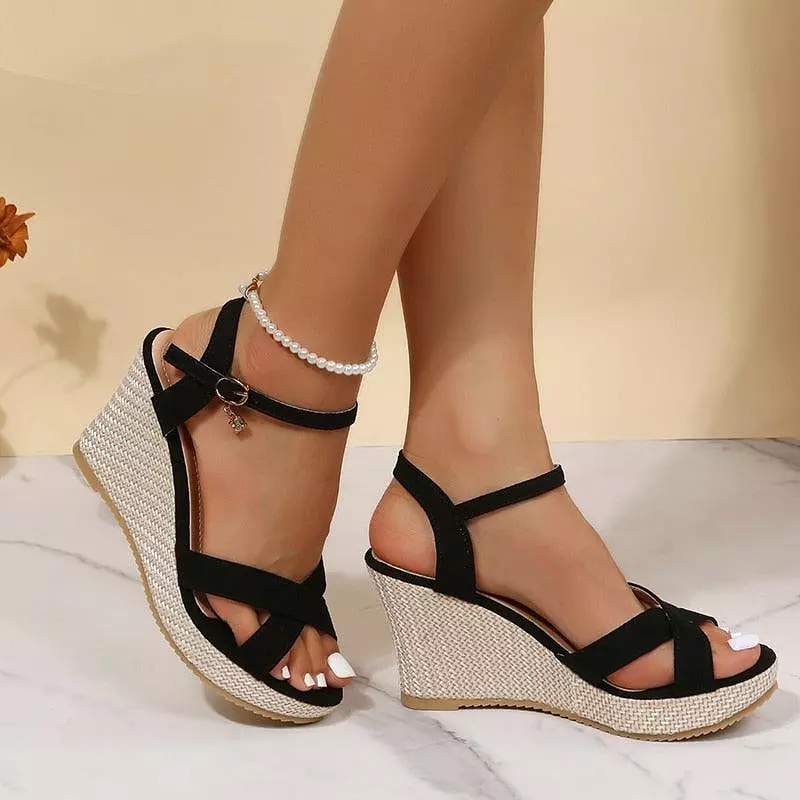 Strappy Wedge Sandals - One result