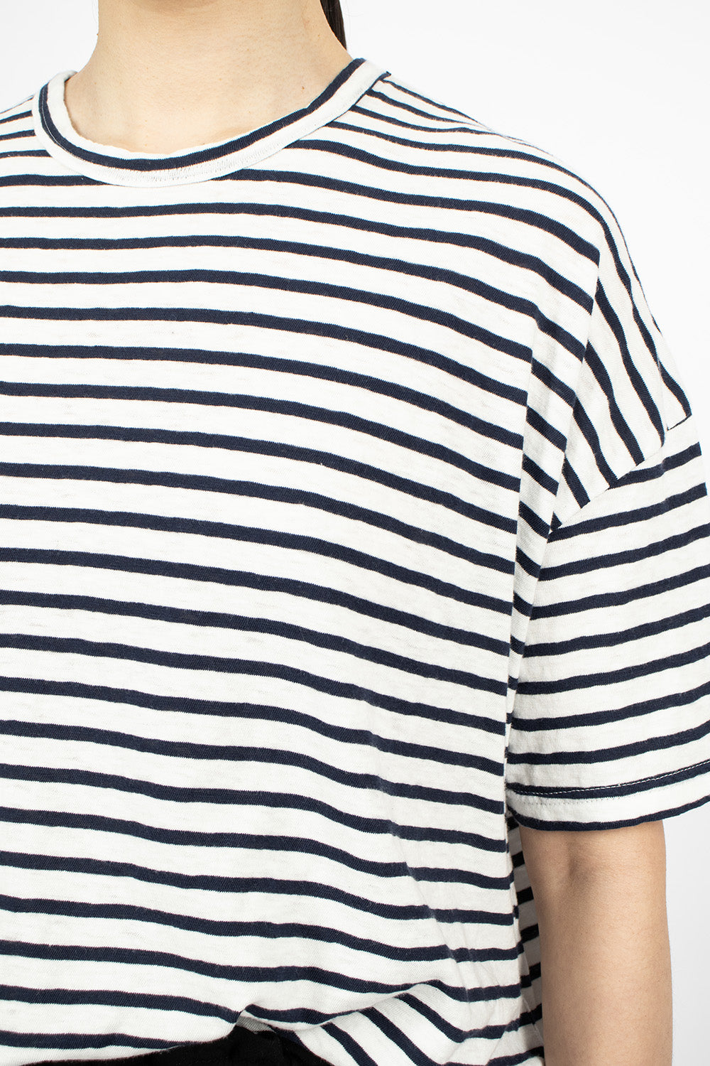 Stripe Knit Shirt White Navy