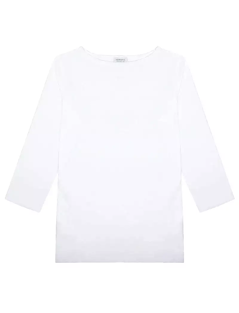 Sunspel White Boat Neck T-Shirt