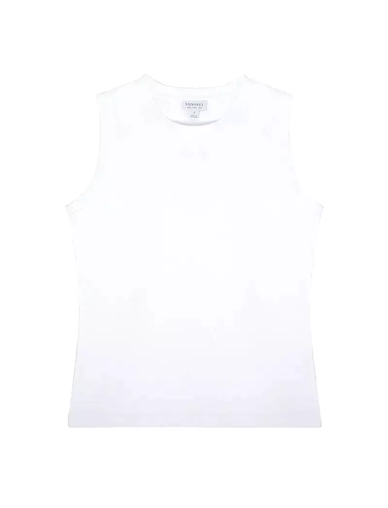 Sunspel White Tank T-Shirt - Boy Fit