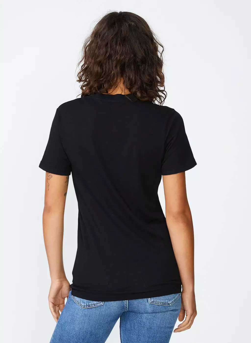 Supima Black Slub Jersey Short Sleeve T-Shirt