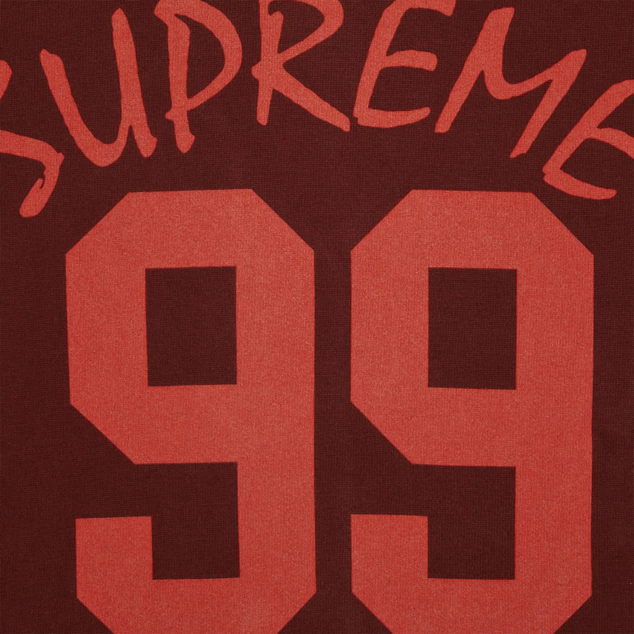 Supreme 99 Long Sleeve Maroon Football T-Shirt