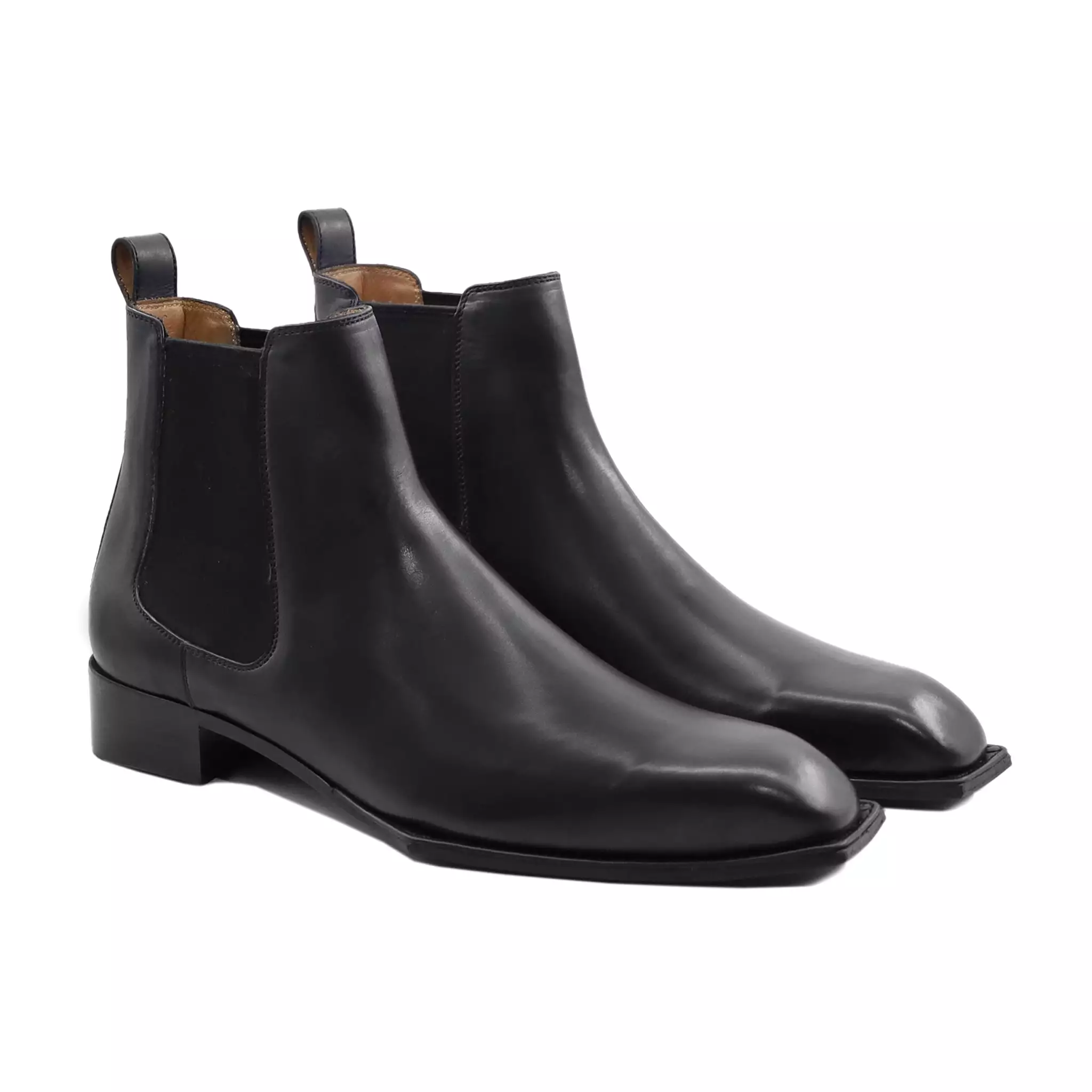 Svend Black Calf Leather Chelsea boots for men.