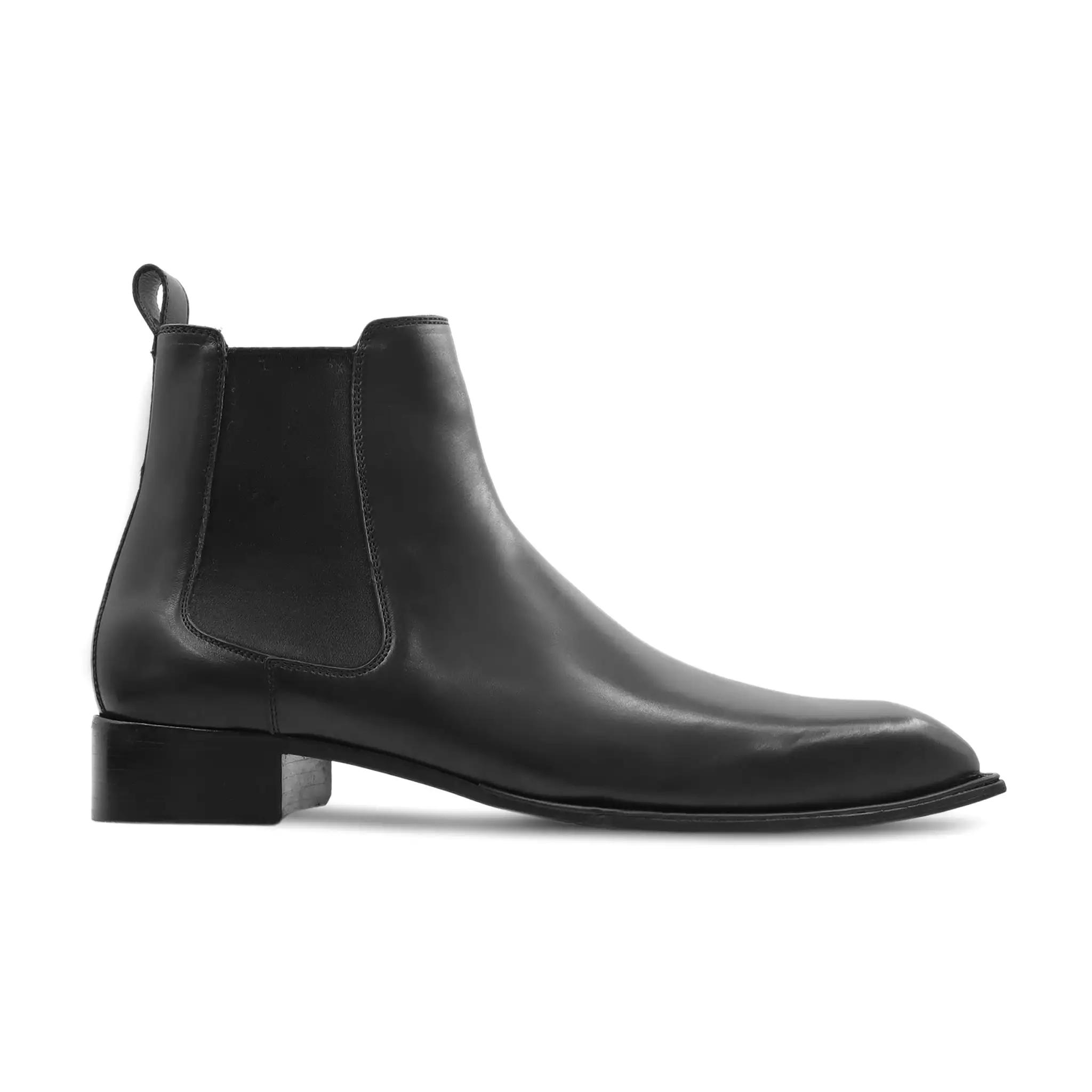 Svend Black Calf Leather Chelsea boots for men.