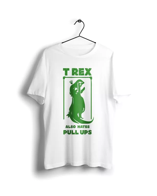 T-rex Graphic Print Basic White T-shirt - Pull Ups Dinosaur Design