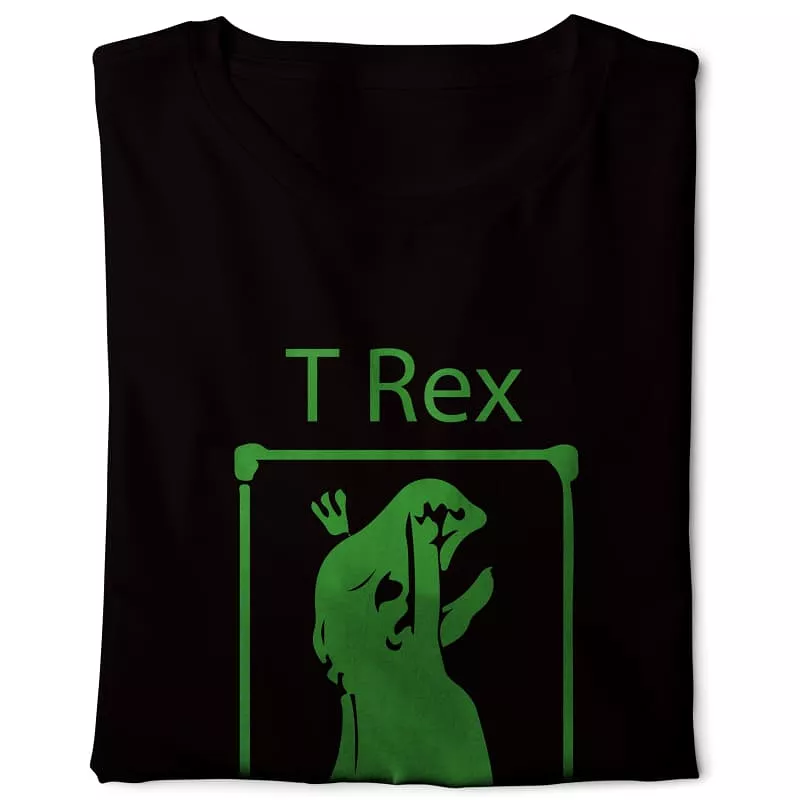 T-Rex Pull Up - Basic Black Digital Graphics T-Shirt