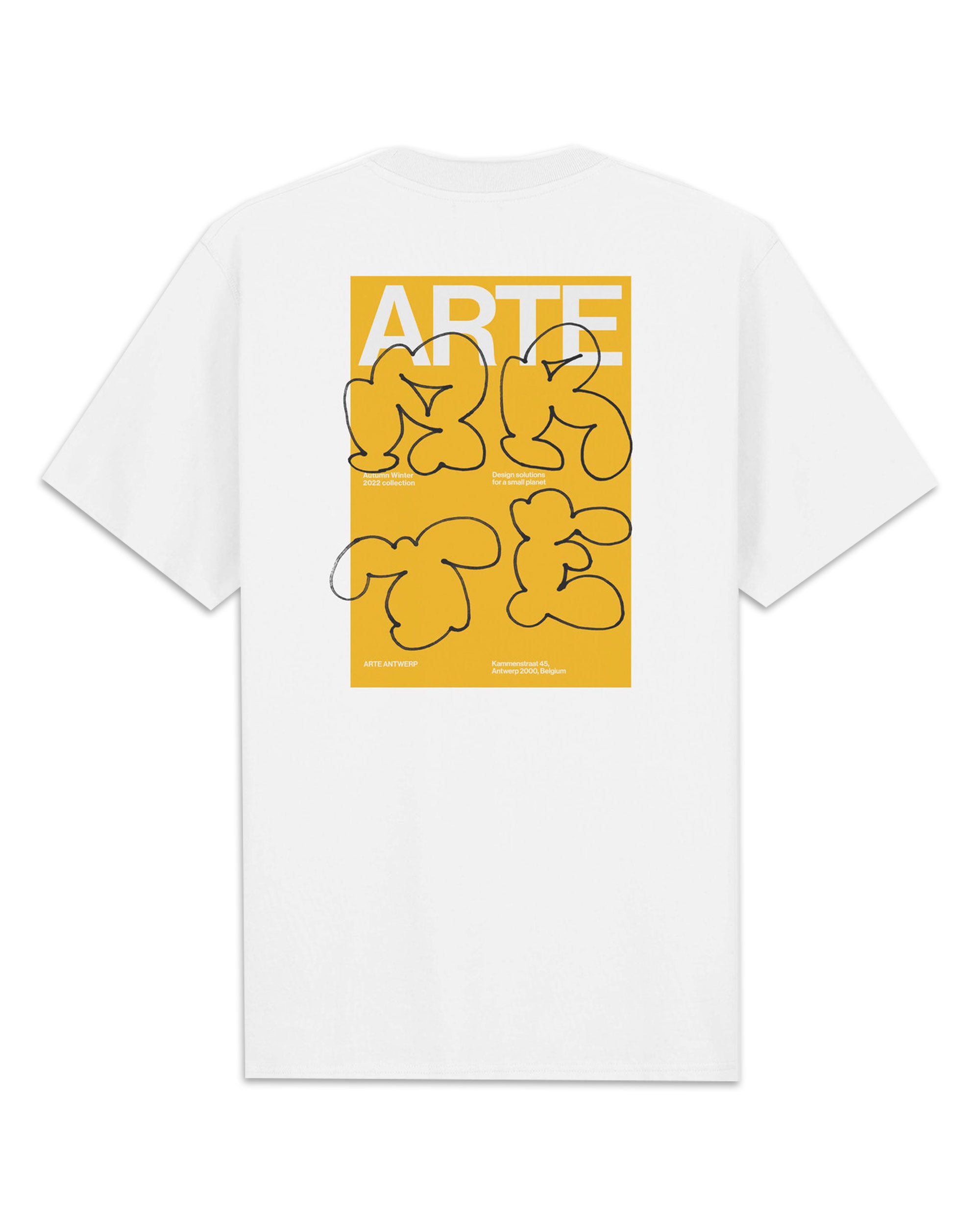 T-Shirt Arte Turner Yellow Tag T-shirt White